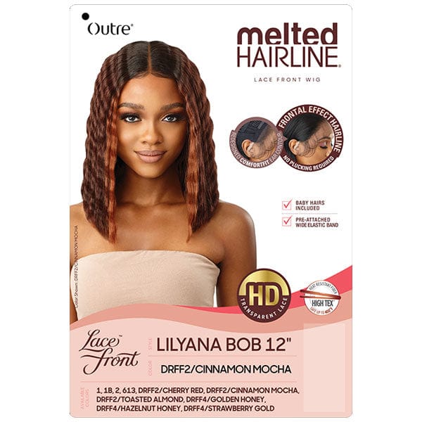Outre Synthetic Melted Hairline HD Lace Front Wig - LILYANA BOB 12" - Image 6