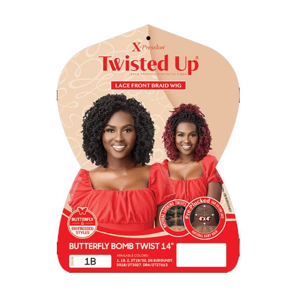 Outre X-Pression Twisted Up Lace Front Braid Wig - BUTTERFLY BOMB TWIST 14″ - Image 5