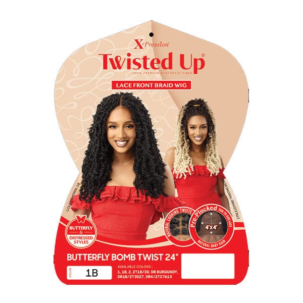 Outre X-Pression Twisted Up Lace Front Braid Wig - BUTTERFLY BOMB TWIST 24″ - Image 6
