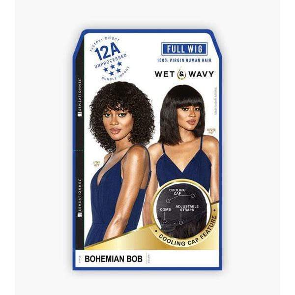 Sensationnel 100% Virgin Human Hair 12A Wet & Wavy Full Wig - BOHEMIAN BOB - Image 8