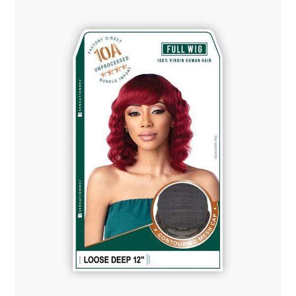 Sensationnel 100% Virgin Human Hair Full Wig - 10A LOOSE DEEP 12″ - Image 5