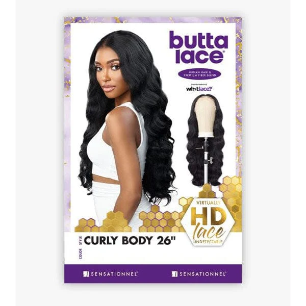 Sensationnel Butta Human Hair Blend Lace Front Wig - CURLY BODY 26" - Image 5