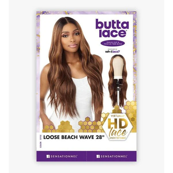 Sensationnel Butta Human Hair Blend Lace Front Wig - LOOSE BEACH WAVE 28" - Image 5