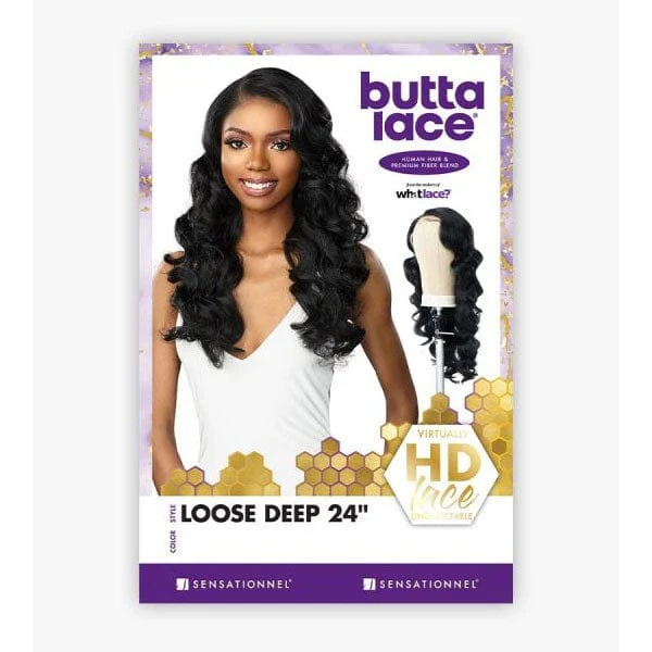 Sensationnel Butta Human Hair Blend Lace Front Wig - LOOSE DEEP 24" - Image 5