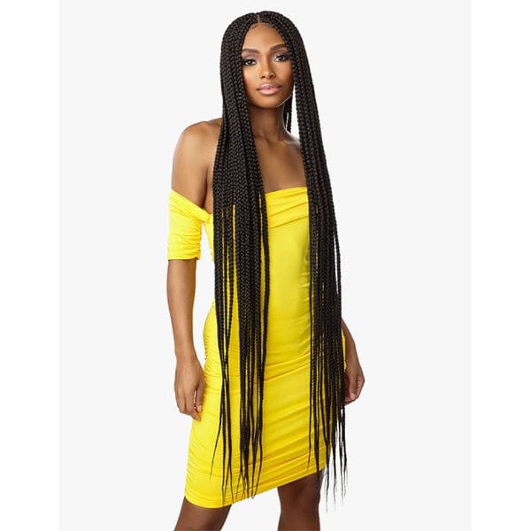 Sensationnel Cloud 9 4x4 Braid Lace Front Wig - BRAIDED BOX BRAID X-LARGE 50″ - Unbeatable - Image 3