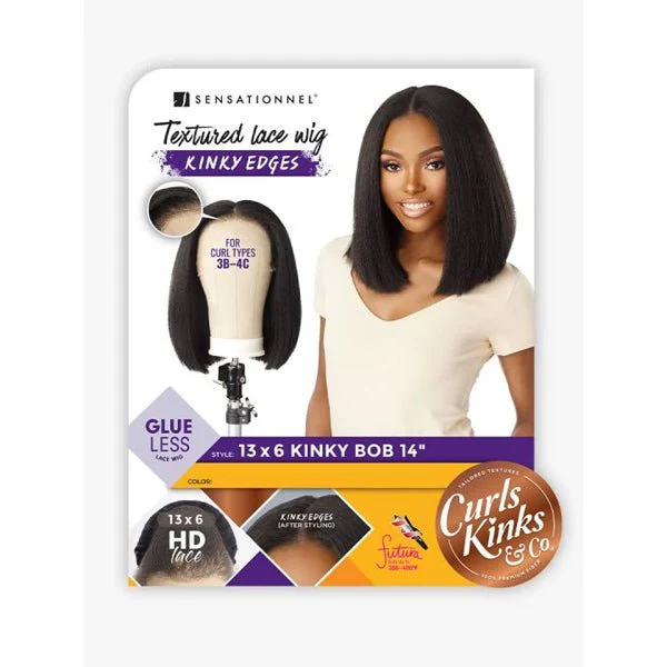 Sensationnel Kinky Edges Kinks & Co 13x6 HD Lace Front Wig - 13x6 KINKY BOB 14" - Image 6