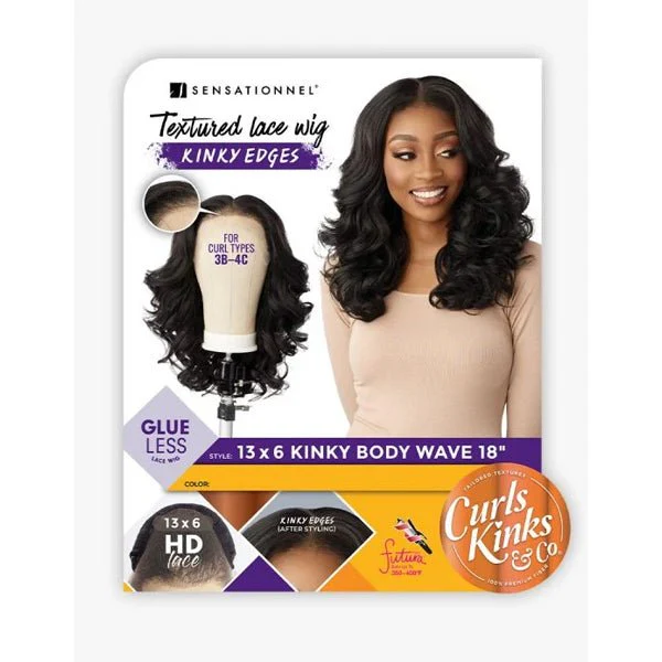 Sensationnel Kinky Edges Kinks & Co 13x6 HD Lace Front Wig - 13x6 KINKY BODY WAVE 18" - Image 6