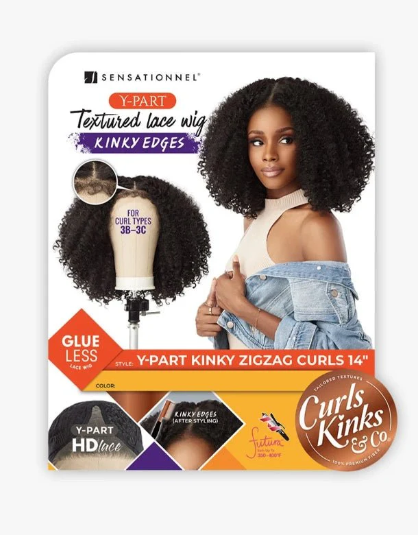 Sensationnel KINKY Edges Kinks & Co Y-PART KINKY ZIGZAG CURLS 14″ - Image 6