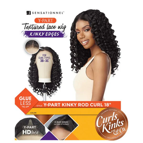 Sensationnel Kinky Edges Kinks & Co Y-Part Lace Wig - KINKY ROD CURL 18 - Image 6