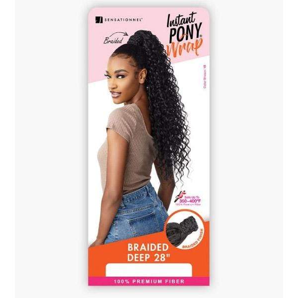 Sensationnel Synthetic Ponytail Instant Pony Wrap - BRAIDED DEEP 28″ - Image 5