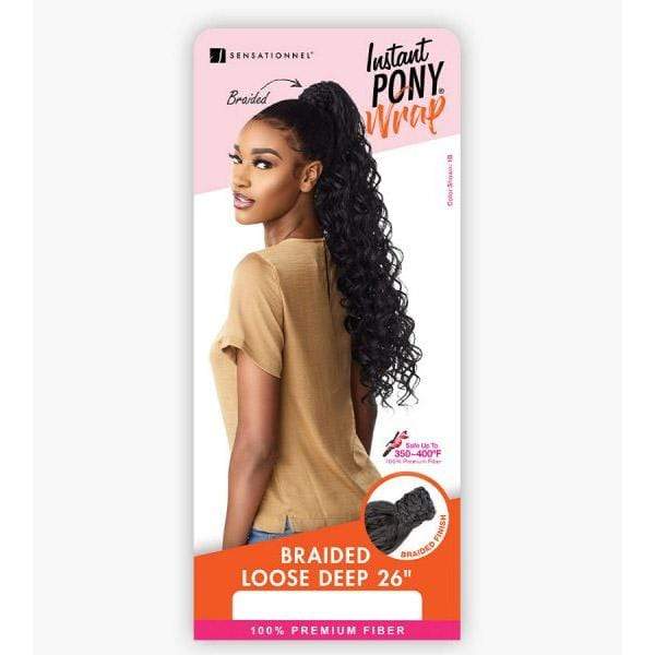 Sensationnel Synthetic Ponytail Instant Pony Wrap - BRAIDED LOOSE DEEP 26″ - Image 5