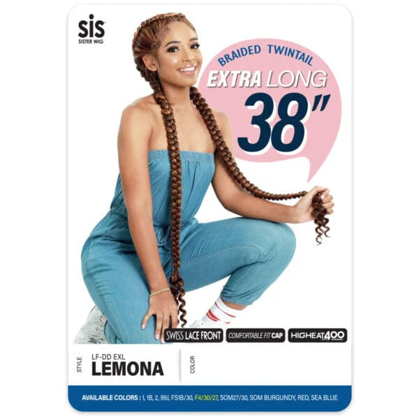 Zury Sis Braided Twintail Synthetic Lace Front Wig - LF DD EXL LEMONA - Image 4