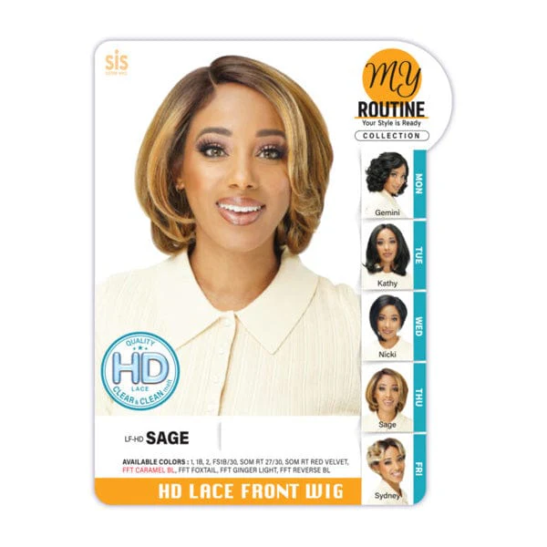Zury Sis My Routine Synthetic HD Lace Front Wig - LF HD SAGE - Image 4
