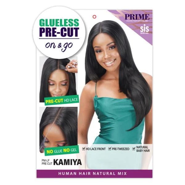 Zury Sis Prime Glueless Human Hair Blend Pre-Cut HD Lace Front Wig - KAMIYA - Image 3